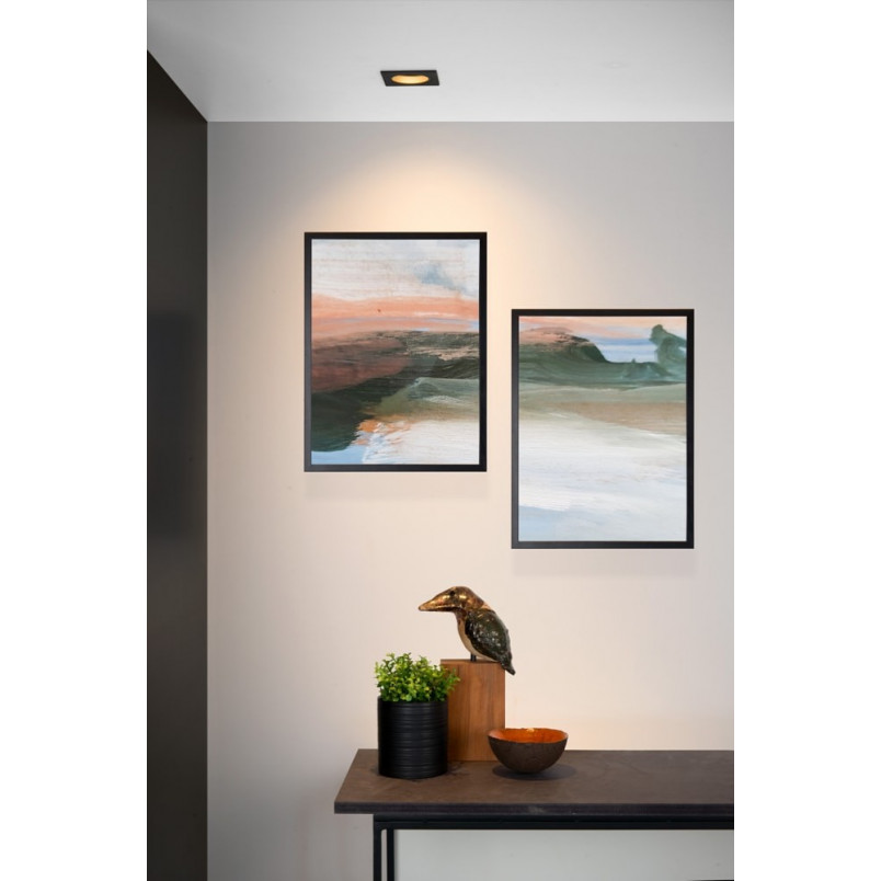 Lampa podtynkowa Embed kwadratowa czarna | Lucide