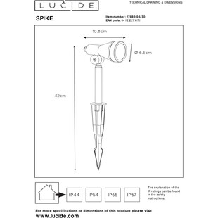 Lampa OGRODOWA LED Spike Czarna | Lucide - Oświetlenie