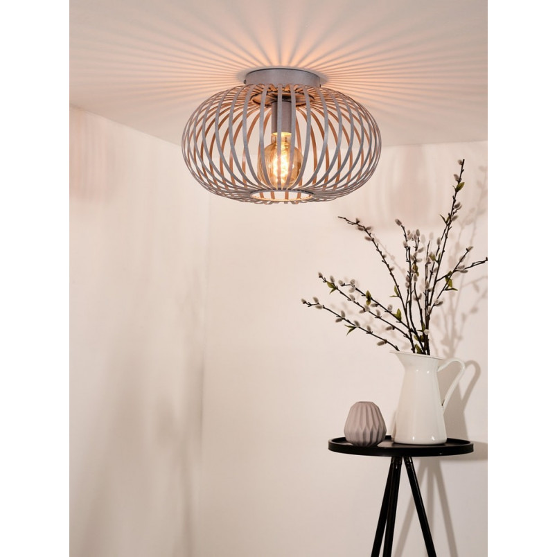 Plafon druciany Manuela - szary, E27 | Lucide