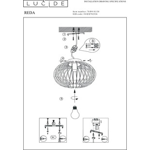 Plafon druciany okrągły Reda 32cm czarny Lucide | Sklep z Lampami