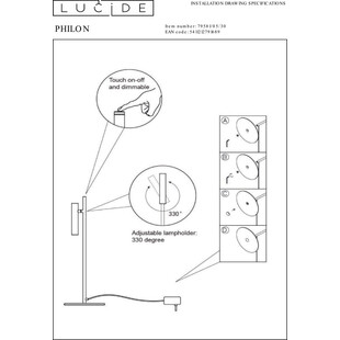 Lampa biurkowa LED Philon czarna | Lucide - Minimalistyczny Design