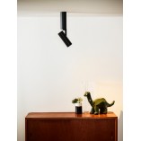Plafon Greg LED czarny | Minimalistyczny reflektor sufitowy Lucide