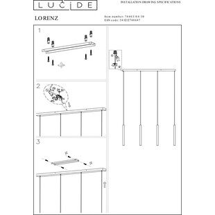 Lampa wisząca LED czarna Lucide - Lorenz IV 120cm | Sklep z lampami