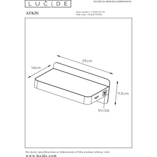 Kinkiet skandynawski Atkin LED czarny | Lucide