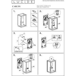 Kinkiet Ogrodowy Carlyn Czarny | Lucide - Lampa E14