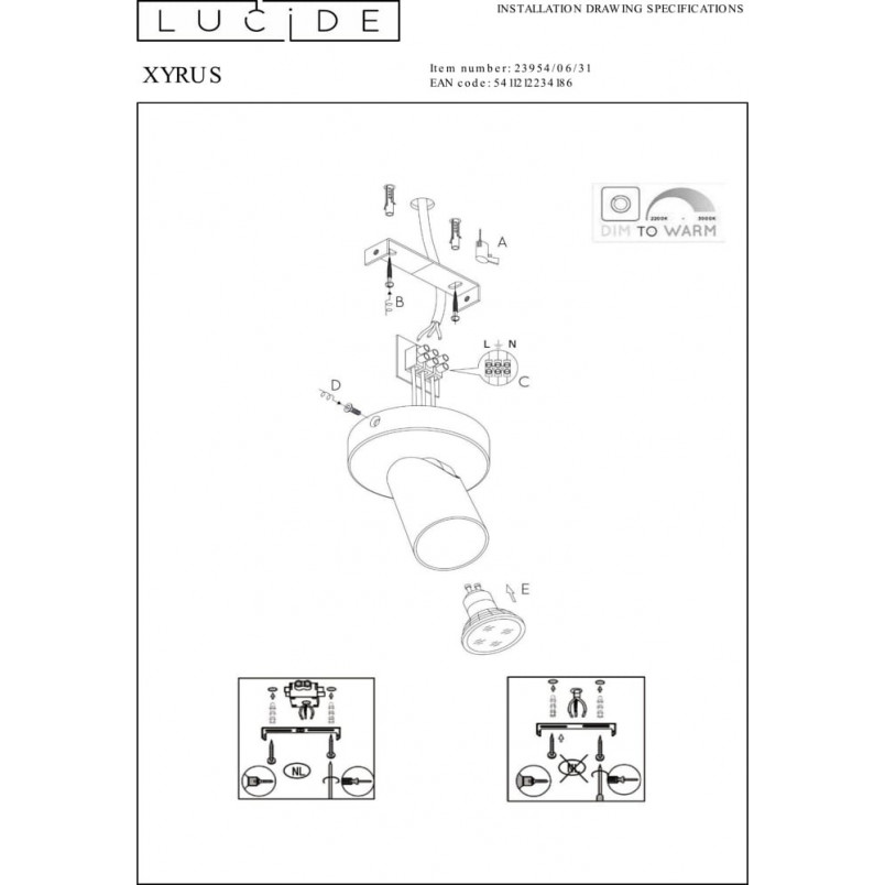 Reflektor sufitowy LED Lucide Xyrus - Biały | Sklep z lampami
