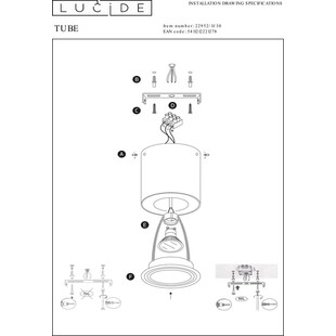 Lampa Tube Lucide: Elegancki spot czarny GU10 - Kup teraz!