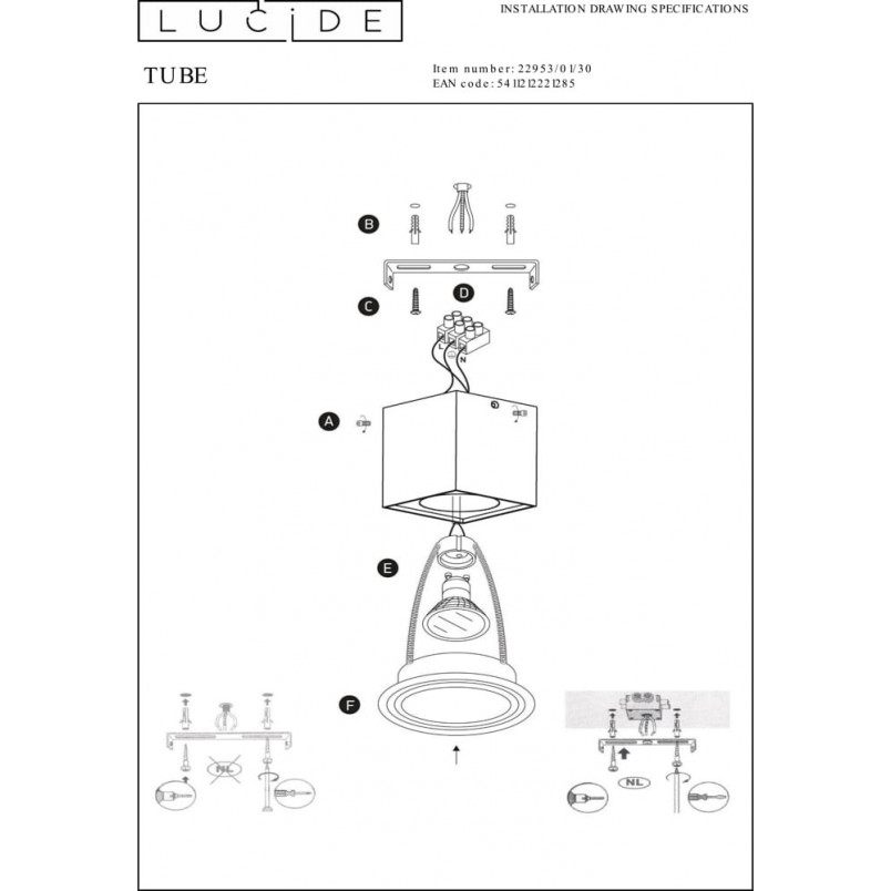 Lampa Spot Tube Czarna Lucide | Nowoczesny Design