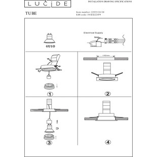 Lampa spot Tube kwadratowa czarna Lucide | Nowoczesne oświetlenie