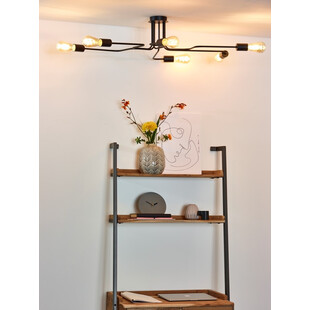Lampa sufitowa loft Lester VI czarna | Lucide - 100cm