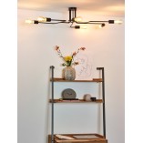 Lampa sufitowa loft Lester VI czarna | Lucide - 100cm