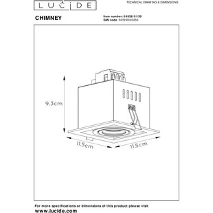 Lampa spot podtynkowa Chimney Square czarna | Lucide