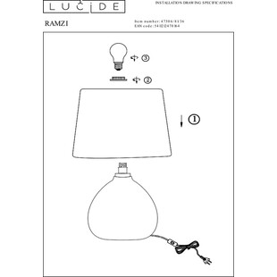 Lampa stołowa betonowa szara Lucide Ramzi | Sklep z lampami