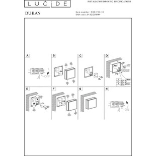 Kinkiet zewnętrzny Lucide Dukan II czarny - E27, IP65