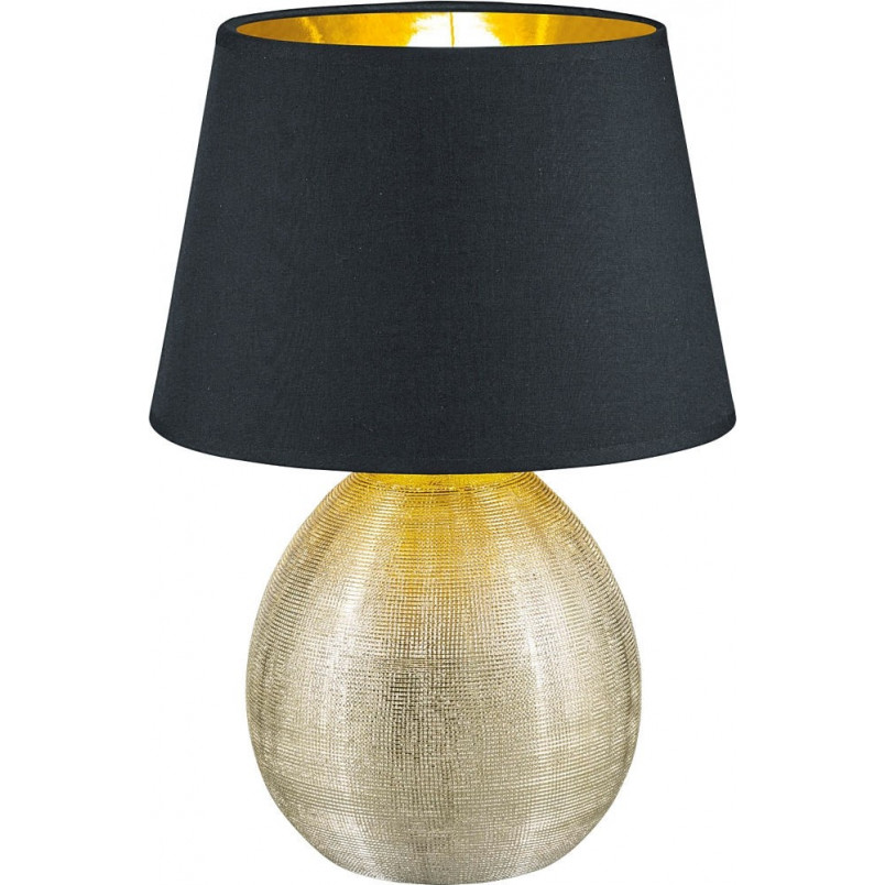 Lampa stołowa glamour czarno-złota Reality | Luxor