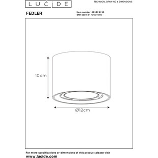 Lampa Spot LED Fedler Round | Czarna | Lucide