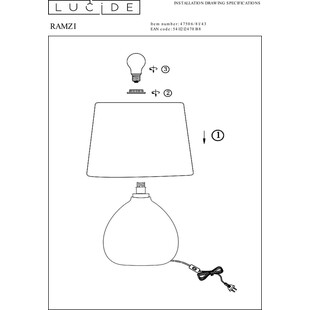 Lampa stołowa betonowa Ramzi | Brązowa | Lucide