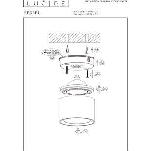 Lampa Spot LED Fedler Round | Biała, 12cm - Lucide