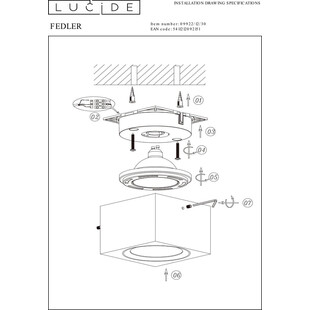 Lampa Spot LED Fedler Square | Czarna, 12cm | Lucide