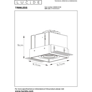 Oprawa podtynkowa Trimless czarna Lucide | Downlight GU10