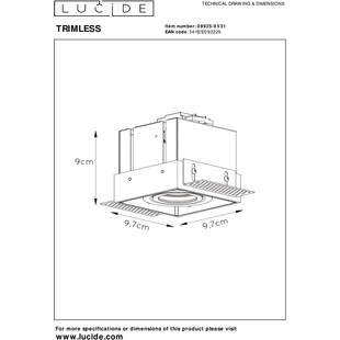 Oprawa podtynkowa Trimless biała Lucide | Downlight GU10