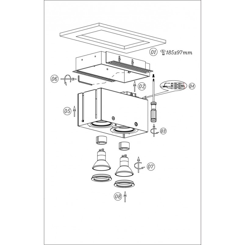 Oprawa podtynkowa Trimless Lucide | Downlight podwójny