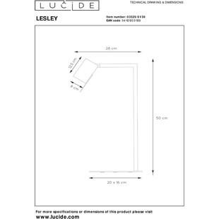 Lampa biurkowa minimalistyczna Lesley czarna | Lucide