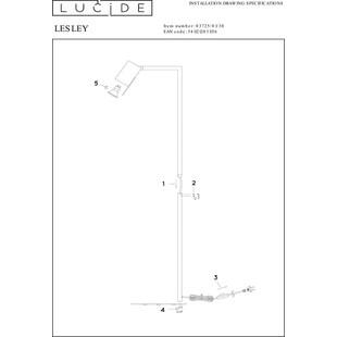 Lampa podłogowa minimalistyczna czarna | Lucide Lesley
