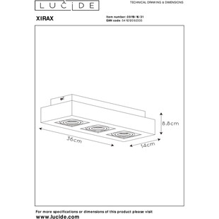 Plafon LED Xirax 3 - Elegancki design Lucide | Sklep z oświetleniem