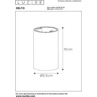 Lampa Delto Round LED Lucide | Szara, Nowoczesna | Kup Teraz