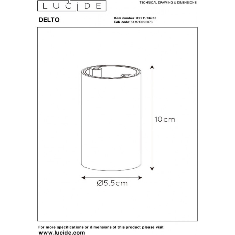 Lampa Delto Round LED Lucide | Szara, Nowoczesna | Kup Teraz