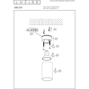Lampa Delto Round LED Lucide | Szara, Nowoczesna | Kup Teraz