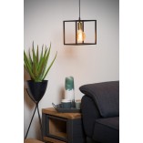 Lampa Wisząca Loft Ruben | Czarna z Mosiądzem | Lucide