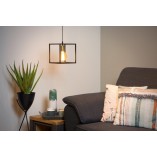 Lampa Wisząca Loft Ruben | Czarna z Mosiądzem | Lucide