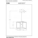 Lampa Wisząca Loft Ruben | Czarna z Mosiądzem | Lucide
