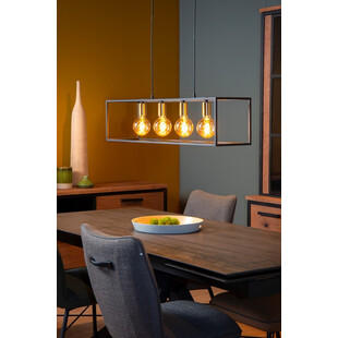 Lampa Ruben: Loftowa lampa wisząca czarna | Lucide