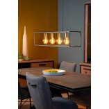 Lampa Ruben: Loftowa lampa wisząca czarna | Lucide