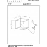 Lampa stołowa loft Ruben | Czarna z mosiądzem | Lucide