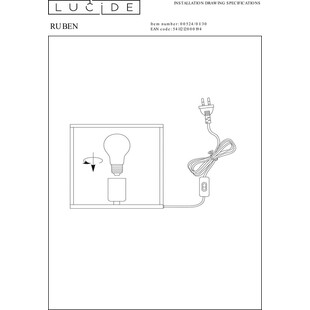 Lampa stołowa loft Ruben | Czarna z mosiądzem | Lucide