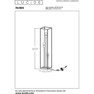 Lampa podłogowa czarna Loft Ruben - Lucide | Kup online