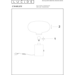 Lampa stołowa Lucide Charlize: Szkło dymione, marmur - Kup teraz!