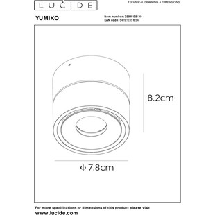 Plafon LED Yumiko - Minimalistyczny design | Lucide