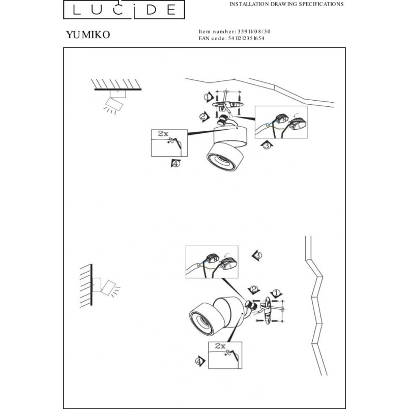 Plafon LED Yumiko - Minimalistyczny design | Lucide
