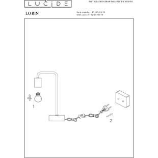 Lampa biurkowa Loft Lorin Czarna | Lucide - Sklep
