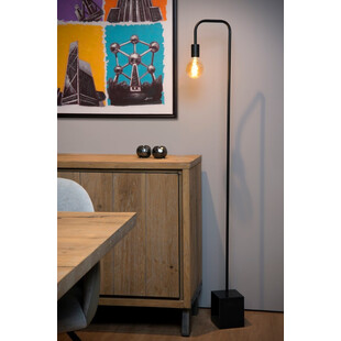 Lampa podłogowa industrialna Lorin czarna | Lucide