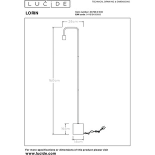 Lampa podłogowa industrialna Lorin czarna | Lucide