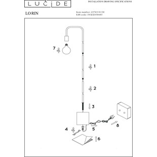 Lampa podłogowa industrialna Lorin czarna | Lucide