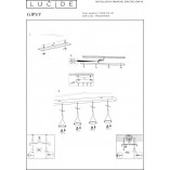 Lampa Wisząca Betonowa Gipsy | Lucide | 120cm | Czarna