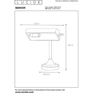 Lampa biurkowa Banker biała Lucide | Styl retro i vintage