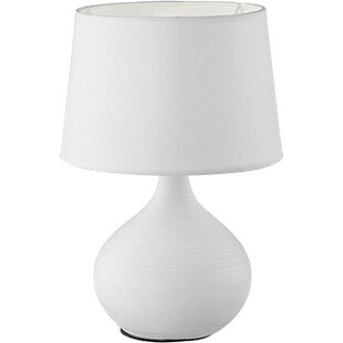Lampa stołowa biała Martin Reality | Ceramiczna, tkanina
